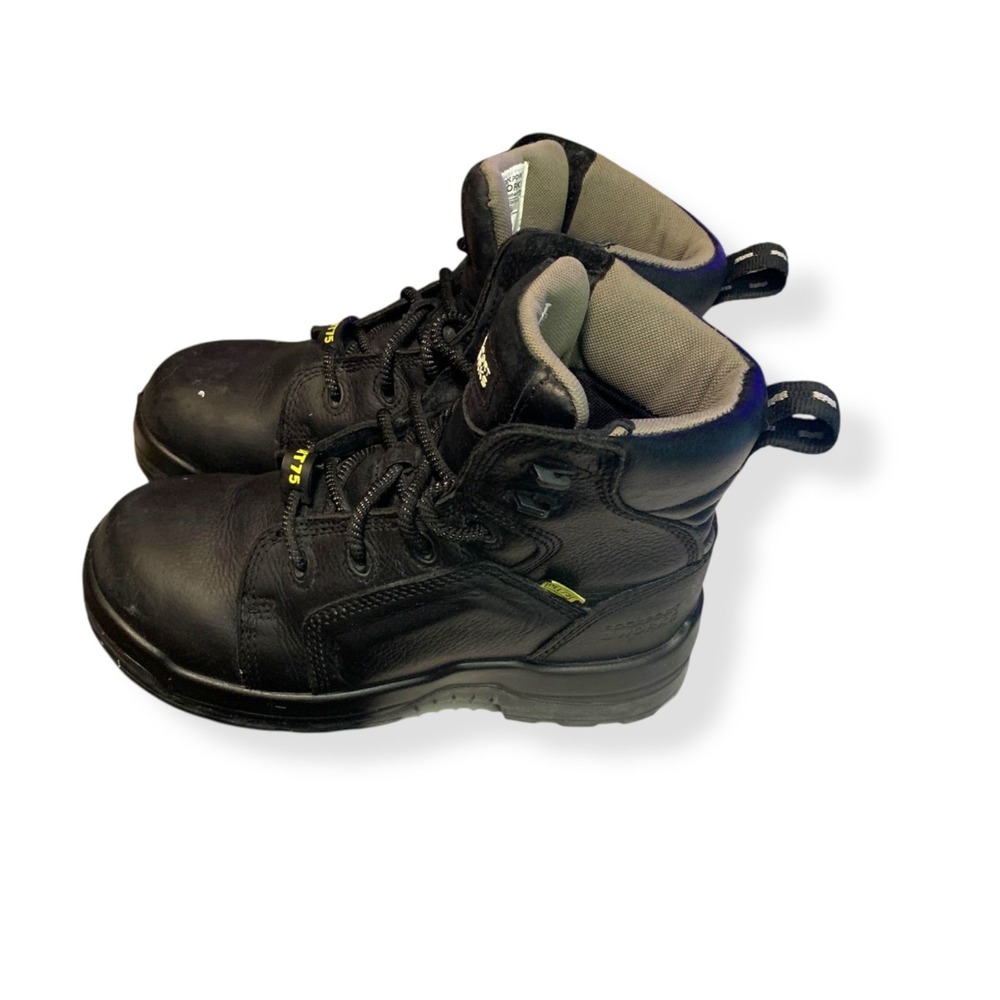 Rockport Works Women's Black Leather Steel Toe Safety Work Boots RK465 Sz 8.5 W - Picture 3 of 13